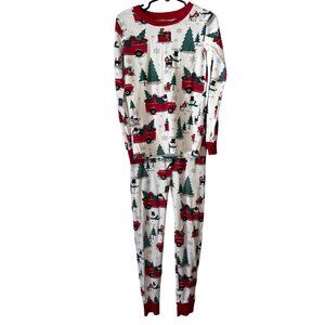 PJ Place Kids Christmas Pajamas Set Size 8 Snowman & Red Truck Pattern